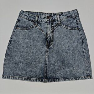 Stradivarius Stone Washed Denim Short Skirt Mini Jean USA Size 4 y2k